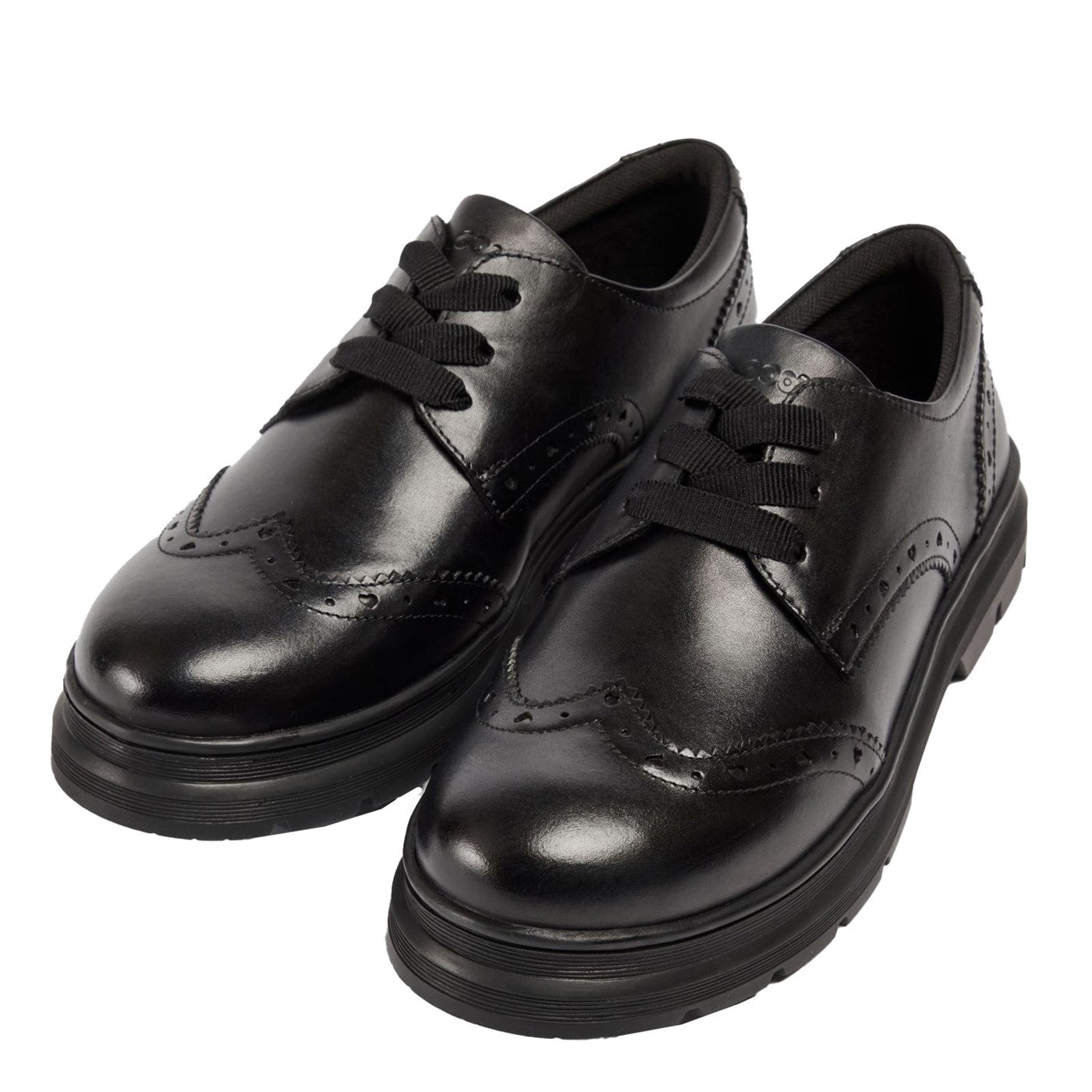 Girls' Fiona Brogue Senior School Shoes Black